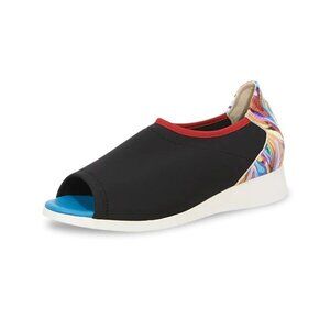 ARCHE Gaorey Trotters Open Toe Wedge Shoes Black
